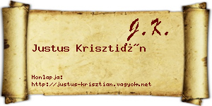 Justus Krisztián névjegykártya