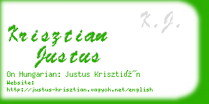 krisztian justus business card